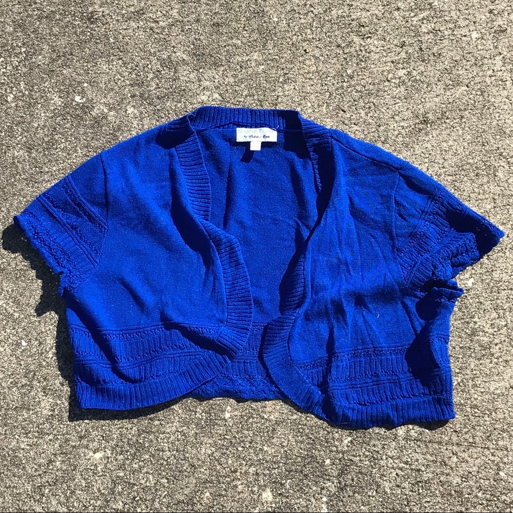 Classic Blue Cropped Cardigan, Signature